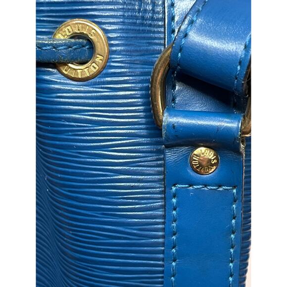 Louis Vuitton Noé PM Bucket Bag Blue Epi Leather Vintage 1994 Made in France - Picture 4 of 13